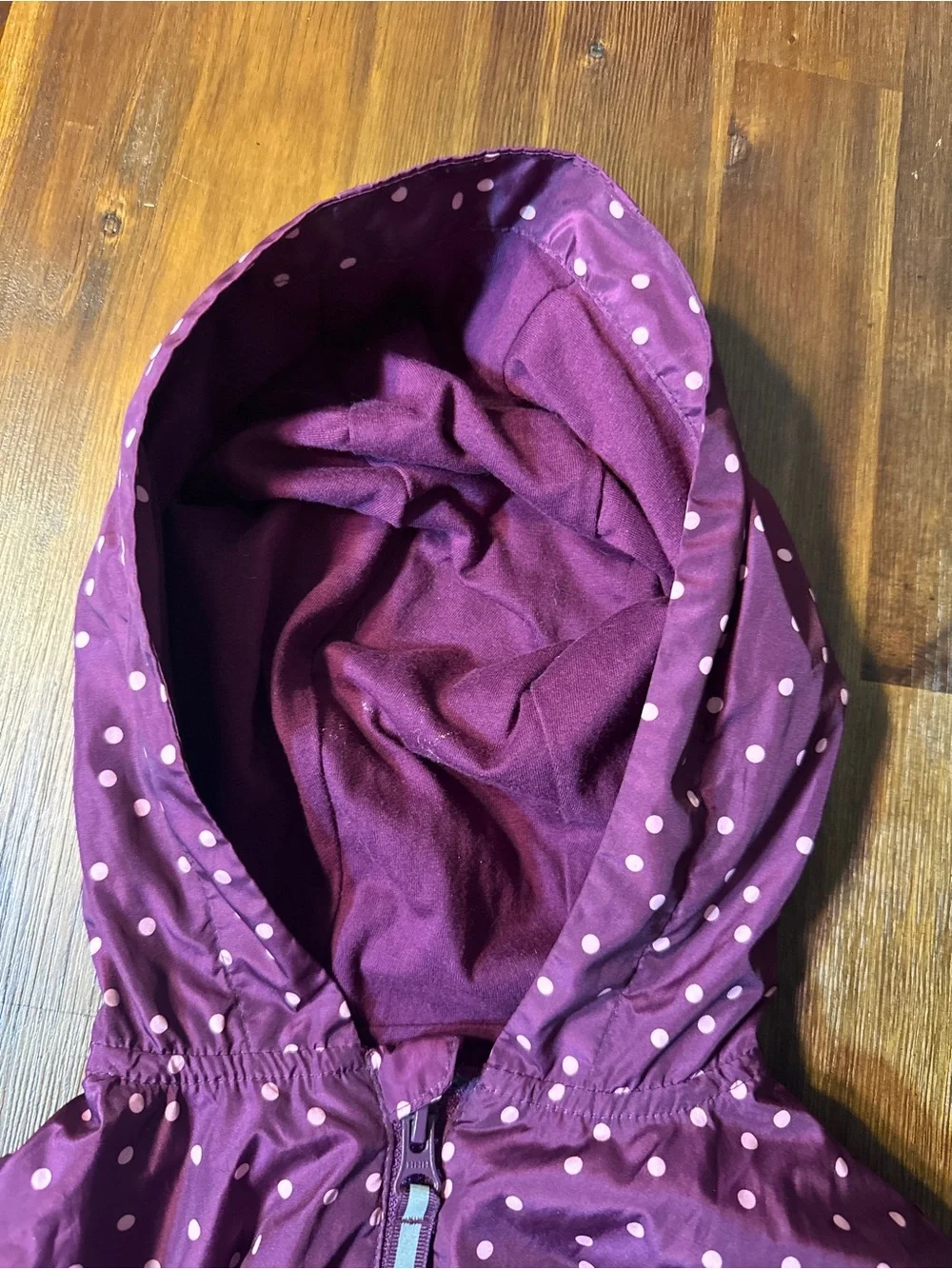 Wonder Nation Girls Size 5T Purple Polka Dot Hooded Jacket